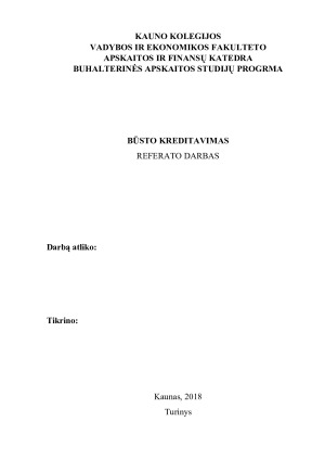 BŪSTO KREDITAVIMAS. Paveikslėlis 1