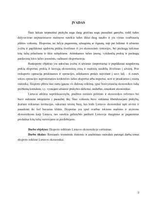 EKSPORTO REIKŠMĖ LIETUVOS EKONOMIKAI. Paveikslėlis 3
