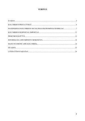 KOLUMBIJOS EKONOMIKA. Paveikslėlis 2