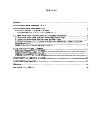 Produktyvumo matavimas. Produktyvumo vaidmuo ekonominiame šalies vystymesi. Pasirinktų šalių palyginimas. Paveikslėlis 2