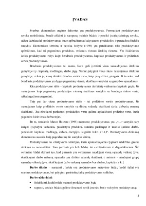 Produktyvumo matavimas. Produktyvumo vaidmuo ekonominiame šalies vystymesi. Pasirinktų šalių palyginimas. Paveikslėlis 3