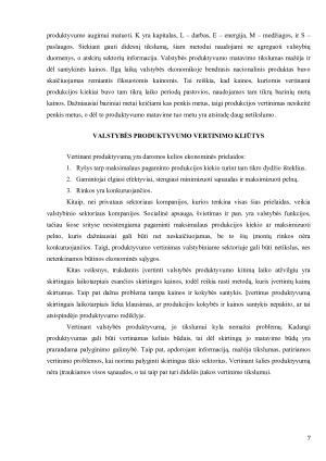 Produktyvumo matavimas. Produktyvumo vaidmuo ekonominiame šalies vystymesi. Pasirinktų šalių palyginimas. Paveikslėlis 7