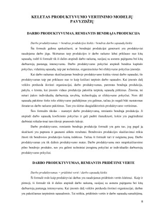 Produktyvumo matavimas. Produktyvumo vaidmuo ekonominiame šalies vystymesi. Pasirinktų šalių palyginimas. Paveikslėlis 8