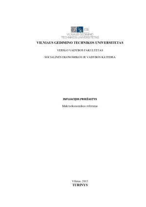 INFLIACIJOS PRIEŽASTYS