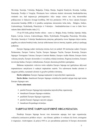 ES kaip tarptautinė tarpvalstybinė organizacija, jos struktūra bei narystės sąlygos. Paveikslėlis 3