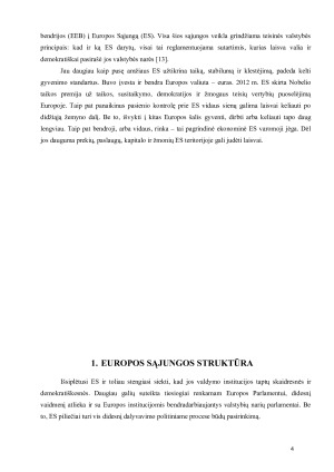 ES kaip tarptautinė tarpvalstybinė organizacija, jos struktūra bei narystės sąlygos. Paveikslėlis 4