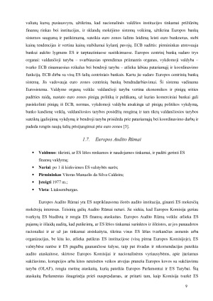 ES kaip tarptautinė tarpvalstybinė organizacija, jos struktūra bei narystės sąlygos. Paveikslėlis 9