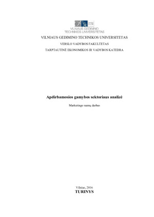 Apdirbamosios gamybos sektoriaus analizė. Paveikslėlis 1