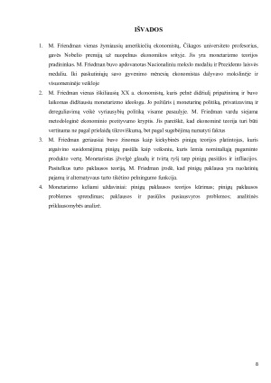 MILTON FRIEDMAN EKONOMINĖ TEORIJA. Paveikslėlis 8