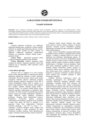 GARANTINIO FONDO BŪTINUMAS