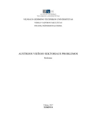 AUSTRIJOS VIEŠOJO SEKTORIAUS PROBLEMOS