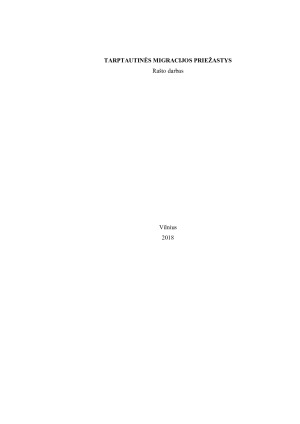 TARPTAUTINĖS MIGRACIJOS PRIEŽASTYS