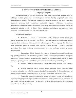EMIGRACIJOS EKONOMINIŲ PASEKMIŲ LIETUVAI ANALIZĖ. Paveikslėlis 4