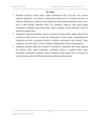 EMIGRACIJOS EKONOMINIŲ PASEKMIŲ LIETUVAI ANALIZĖ. Paveikslėlis 9