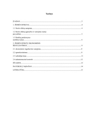 Išorės efektai ir jų ekonominio reguliavimo būdai