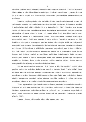 Naujų produktų savikainos apskaičiavimas. Paveikslėlis 6