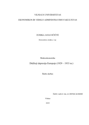 Didžioji depresija Europoje (1929 – 1933 m.)