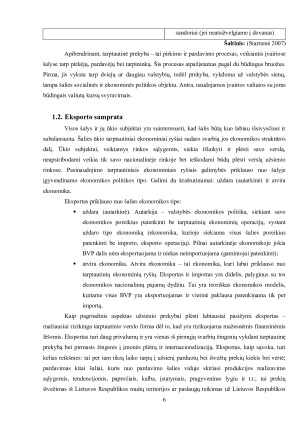 EKSPORTO ĮTAKA ŠALIES EKONOMIKOS AUGIMUI. Paveikslėlis 6