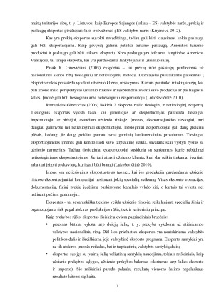 EKSPORTO ĮTAKA ŠALIES EKONOMIKOS AUGIMUI. Paveikslėlis 7