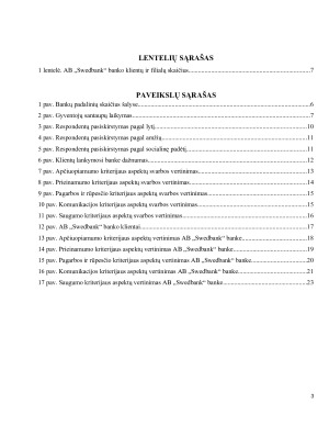AB „Swedbank“ banko paslaugų aptarnavimo kokybės vertinimas. Paveikslėlis 3