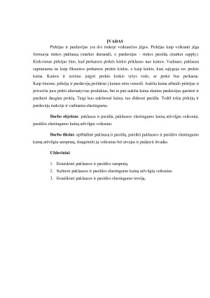 PAKLAUSOS IR PASIŪLOS ELASTINGUMO KAINŲ ATŽVILGIU VEIKSNIAI. Paveikslėlis 3