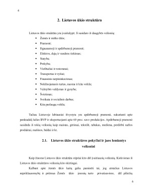 Lietuvos ūkio struktūra ir jos pokyčiai. Paveikslėlis 6