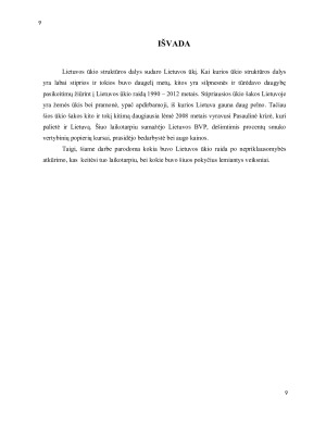 Lietuvos ūkio struktūra ir jos pokyčiai. Paveikslėlis 9