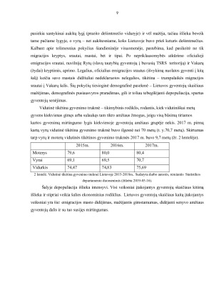 Gyventojų skaičius ir jo kitimo tendencijos Lietuvoje 2015-2018 m.. Paveikslėlis 9