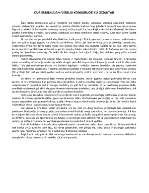 KAIP SMULKIAJAM VERSLUI KONKURUOTI SU GIGANTAIS