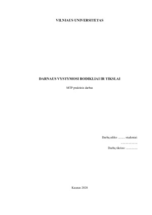 DARNAUS VYSTYMOSI RODIKLIAI IR TIKSLAI