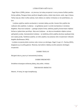 AKTYVAUS, PASYVAUS IR INSTRUMENTINIO LYTĖJIMŲ PALYGINIMAS. Paveikslėlis 2