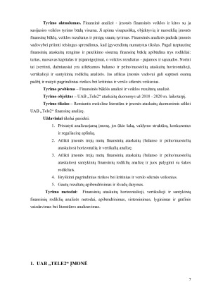 UAB „Tele2“ finansinė analizė. Paveikslėlis 7