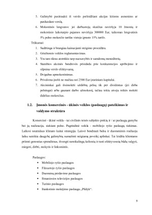 UAB „Tele2“ finansinė analizė. Paveikslėlis 9