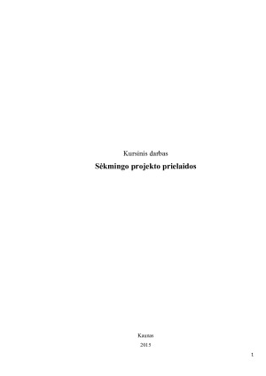 Sėkmingo projekto prielaidos. Paveikslėlis 1