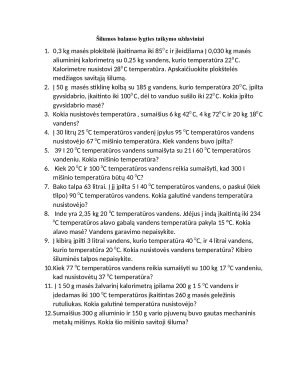 Šilumos balanso lygties taikymo uždaviniai