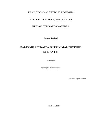 BALTYMŲ APYKAITA, SUTRIKIMAI, POVEIKIS SVEIKATAI