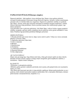 Odos ligų preižastys ir svarbiausi odos ligų simptomai. Paveikslėlis 7