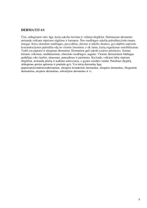 Odos ligų preižastys ir svarbiausi odos ligų simptomai. Paveikslėlis 8