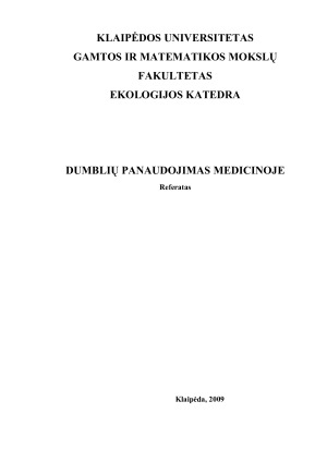 DUMBLIŲ PANAUDOJIMAS MEDICINOJE