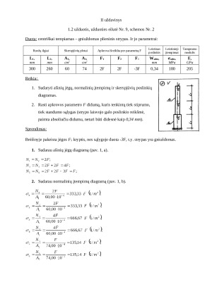 Tempimas ir gniuždymas. Apkrovų skaičiavimas. Diagramos