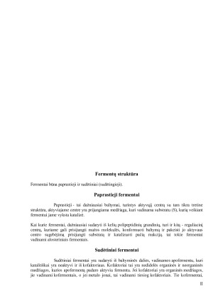 FERMENTŲ STRUKTŪRA, VEIKIMO MECHANIZMAI, AKTYVUMO REGULIACIJA. Paveikslėlis 2