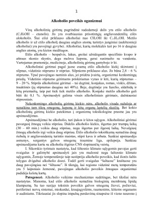 Alkoholio poveikis oganizmui