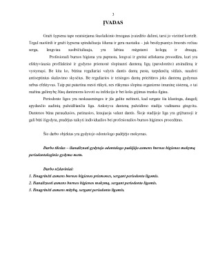 ASMENS BURNOS HIGIENOS MOKYMAS PERIODONTOLOGINIO GYDYMO METU, GYDYTOJO ODONTOLOGO PADĖJĖJO ASPEKTU. Paveikslėlis 3