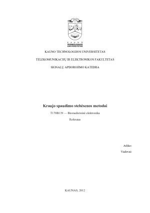 Kraujo spaudimo stebėsenos metodai. Paveikslėlis 1
