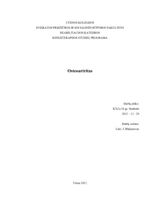 Osteoartritas. Paveikslėlis 1