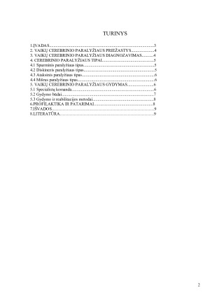 NERVŲ SISTEMOS SUTRIKIMAI VAIKŲ CEREBRINIS PARALYŽIUS. Paveikslėlis 2