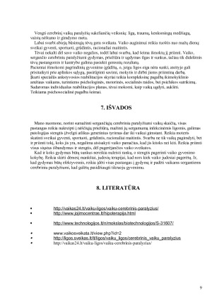 NERVŲ SISTEMOS SUTRIKIMAI VAIKŲ CEREBRINIS PARALYŽIUS. Paveikslėlis 9