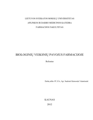 BIOLOGINIŲ VEIKSNIŲ PAVOJUS FARMACIJOJE. Paveikslėlis 1