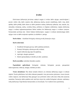 BIOLOGINIŲ VEIKSNIŲ PAVOJUS FARMACIJOJE. Paveikslėlis 3