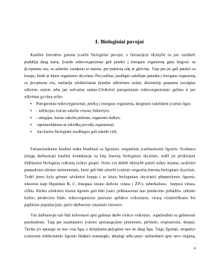 BIOLOGINIŲ VEIKSNIŲ PAVOJUS FARMACIJOJE. Paveikslėlis 4